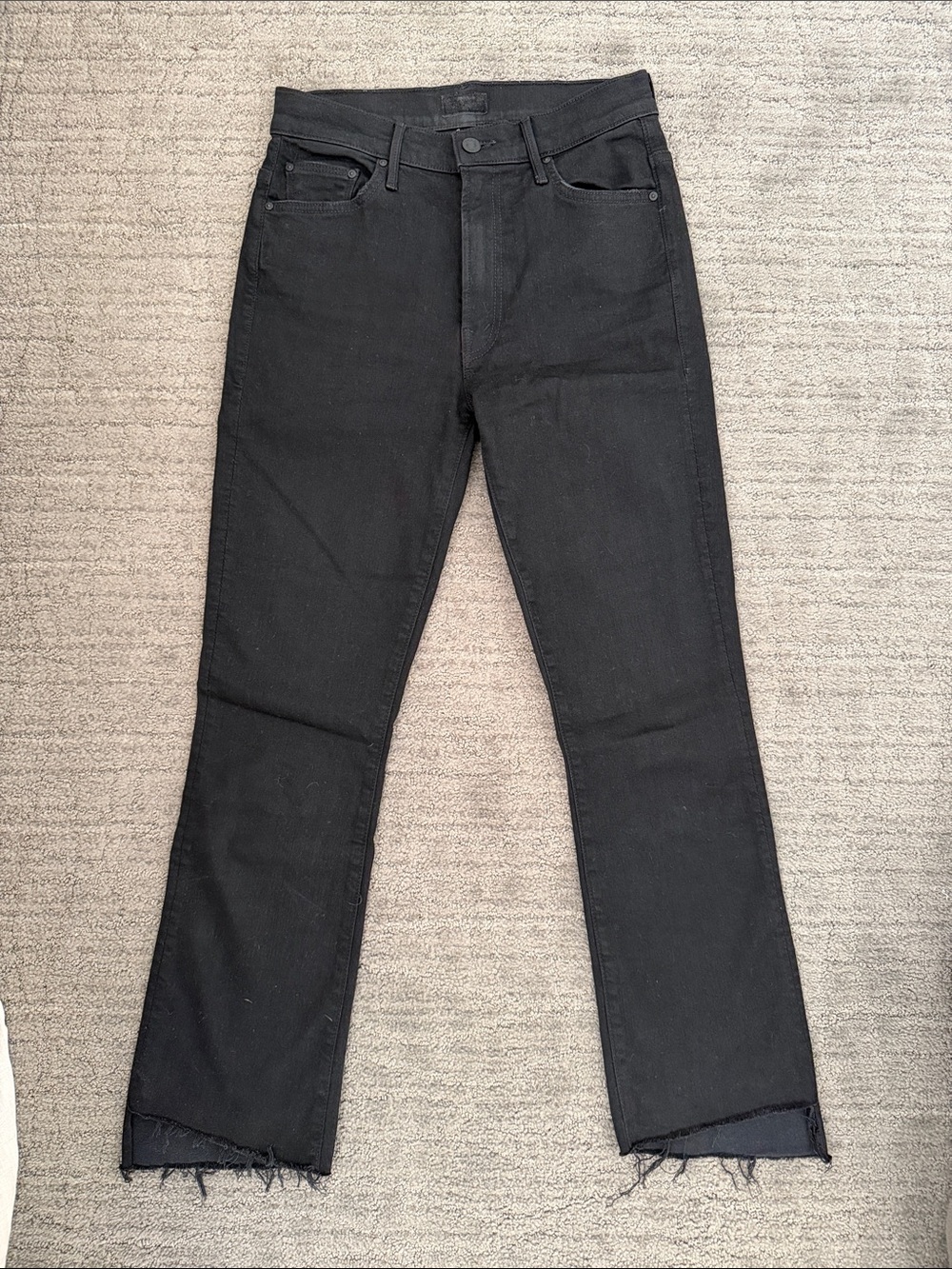 MOTHER Black Cropped Ankle Jeans